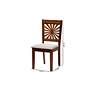 Olympia Gray Fabric Walnut Brown Wood Dining Chairs Set of 2
