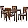 2_Olympia Walnut Brown Wood Gray Fabric 5-Piece Dining Set