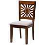 7_Olympia Walnut Brown Wood Gray Fabric 5-Piece Dining Set more views