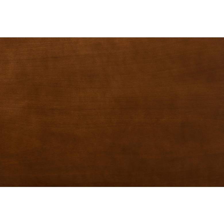 Image 3 Olympia Walnut Brown Wood Gray Fabric 7-Piece Dining Set more views