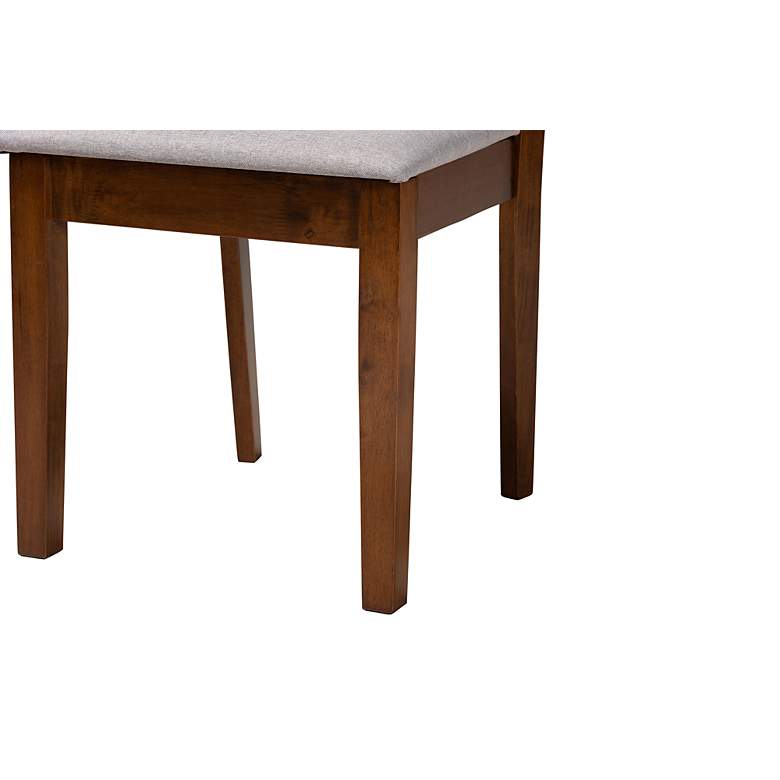 Image 5 Olympia Walnut Brown Wood Gray Fabric 7-Piece Dining Set more views