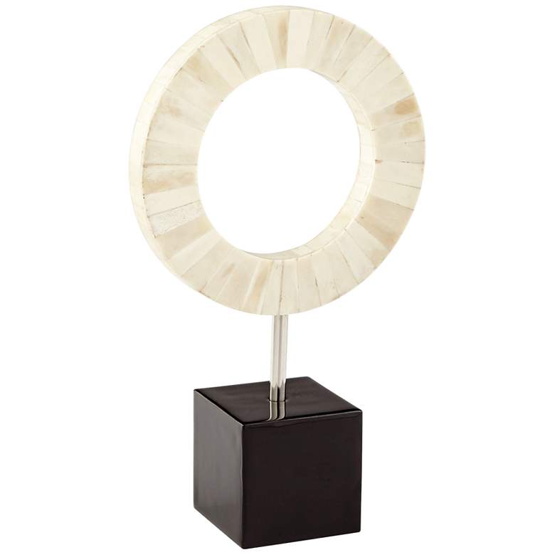 Image 1 Olympian 16" High Bone and Black Modern Sculpture