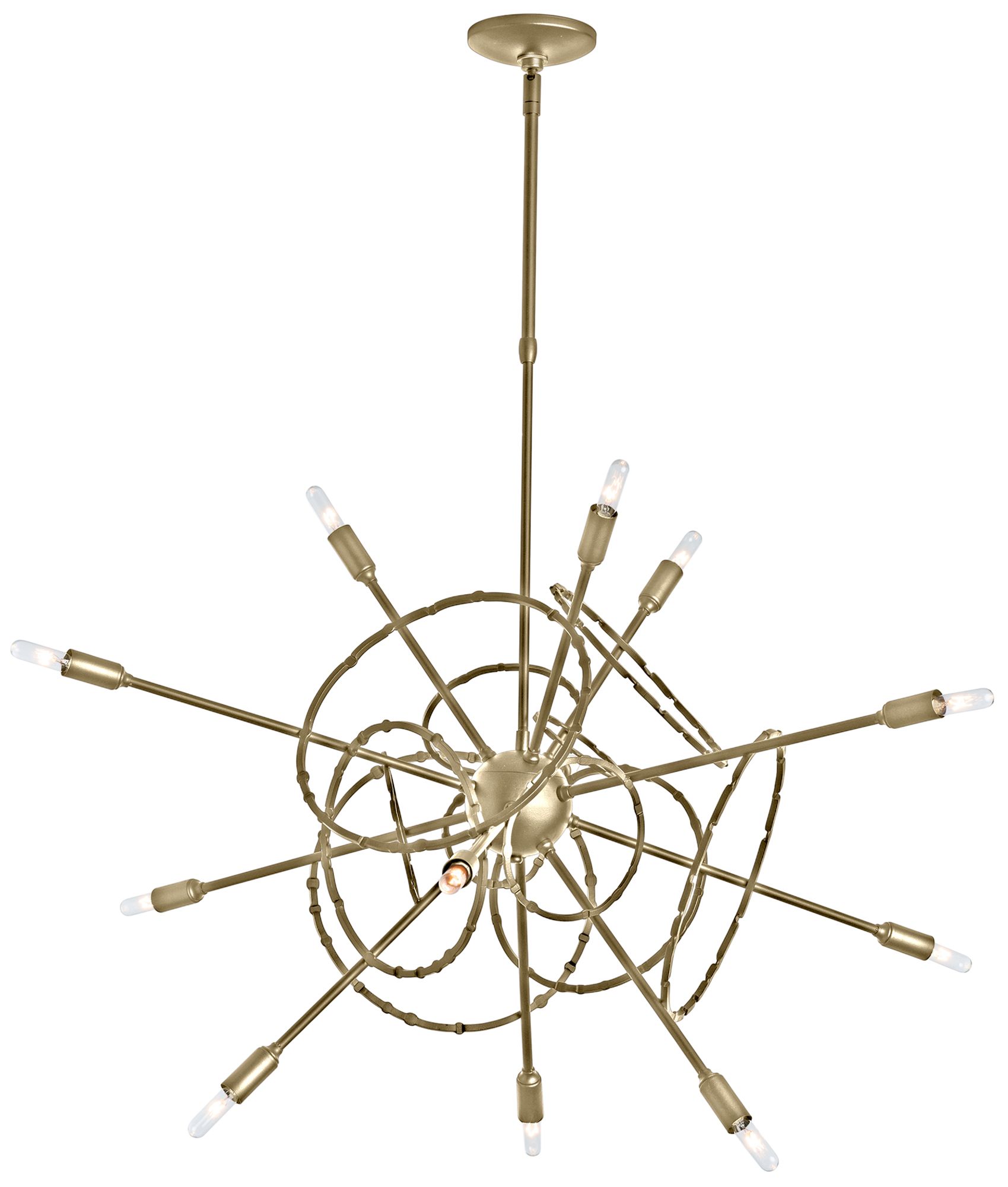 Image Olympus 12-Light Starburst Pendant - Modern Brass Finish - Standard Height