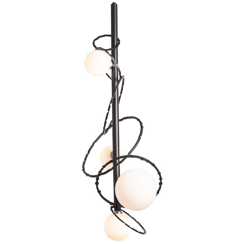 Image 1 Olympus 13.9" Wide Dark Smoke Vertical Pendant With Opal Glass Shade