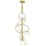 Olympus 13.9" Wide Modern Brass Vertical Pendant With Opal Glass Shade