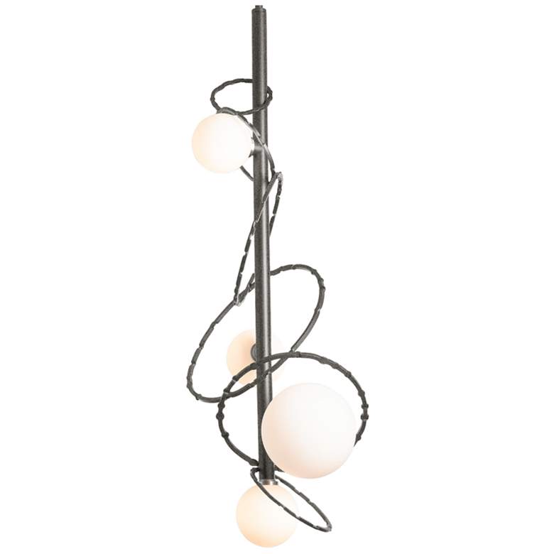 Image 1 Olympus 13.9" Wide Natural Iron Vertical Pendant With Opal Glass Shade