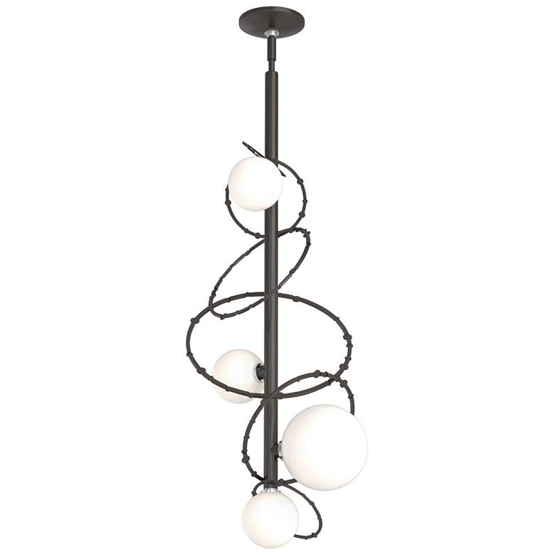 Image 1 Olympus 13.9" Wide Oil Rubbed Bronze Vertical Pendant With Opal Glass