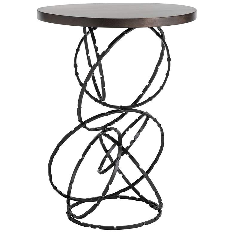 Image 1 Olympus 18" Wide Espresso Maple Wood Top Black Accent Table