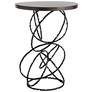 Olympus 18" Wide Espresso Maple Wood Top Black Accent Table