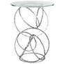 Olympus 18" Wide Glass Top Sterling Accent Table Finish