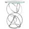 Olympus 18" Wide Glass Top Sterling Accent Table Finish