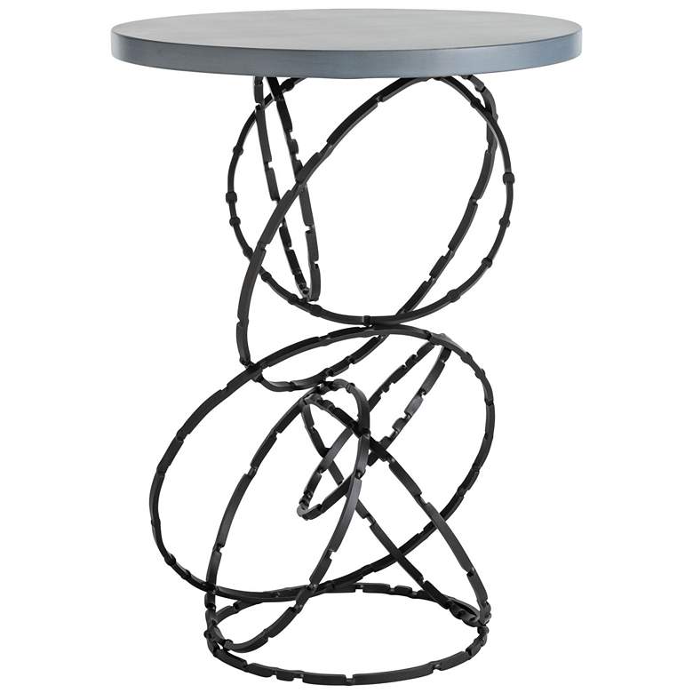 Image 1 Olympus 18" Wide Grey Maple Wood Top Black Accent Table