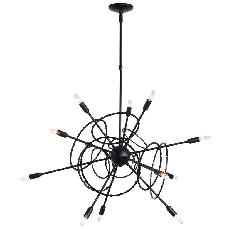 Image 1 Olympus 33.2" Wide 12.Light Black Starburst Pendant