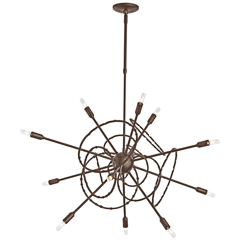 Image 1 Olympus 33.2" Wide 12.Light Bronze Starburst Pendant