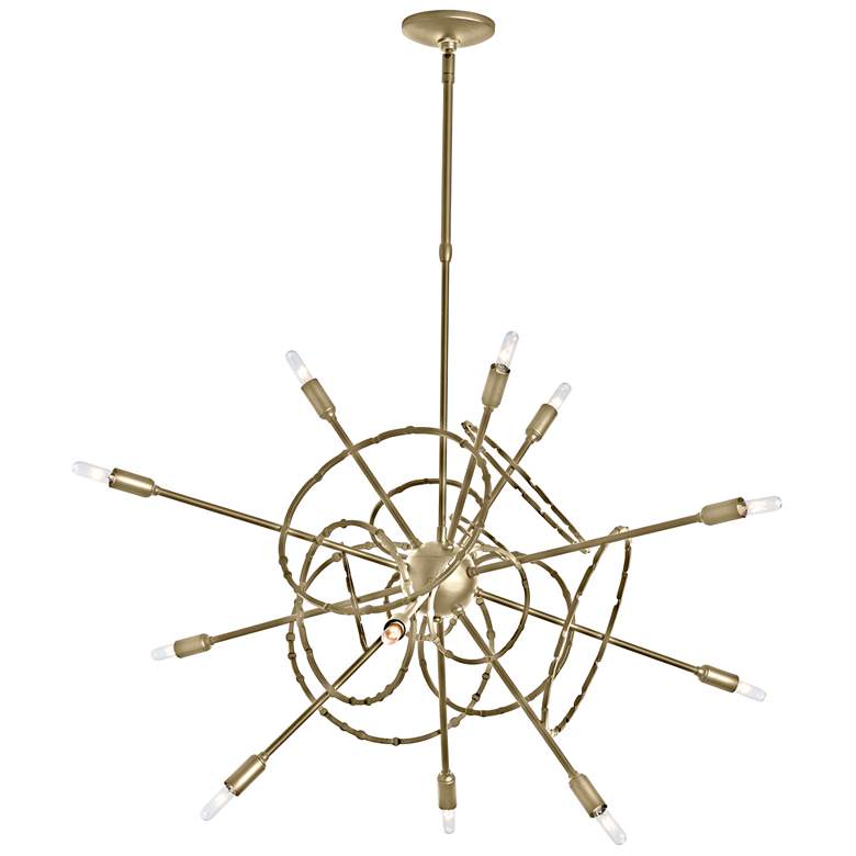 Image 1 Olympus 33.2" Wide 12.Light Modern Brass Starburst Pendant