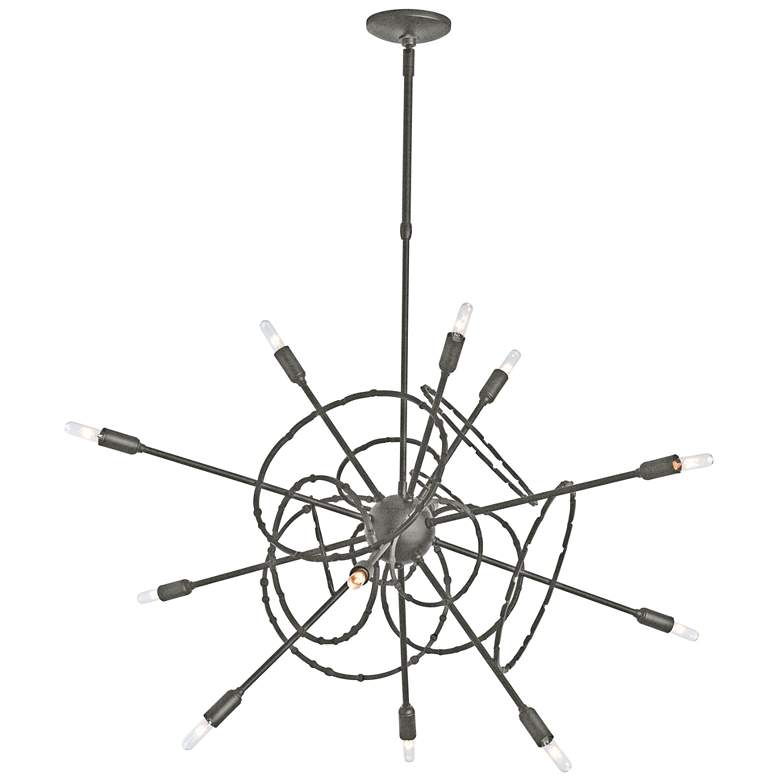 Image 1 Olympus 33.2" Wide 12.Light Natural Iron Starburst Pendant