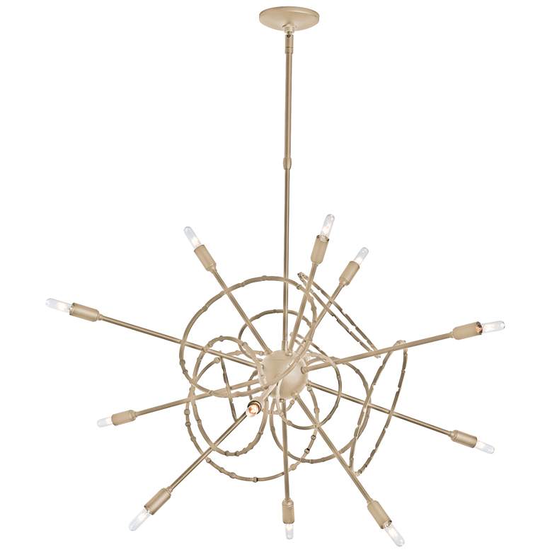 Image 1 Olympus 33.2" Wide 12.Light Soft Gold Starburst Pendant