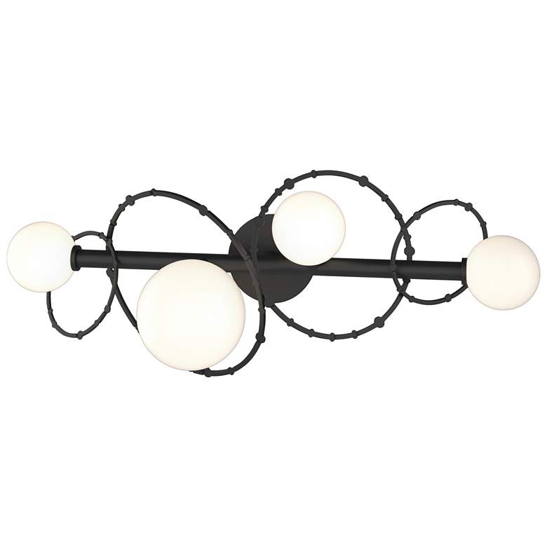 Image 1 Olympus 4-Light Sconce - Black - Opal Glass