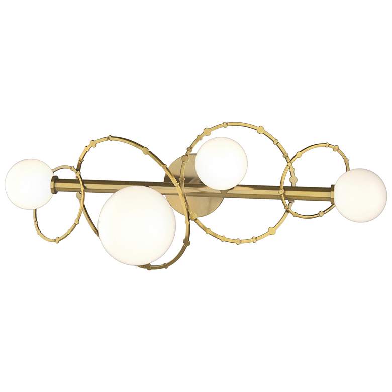Image 1 Olympus 4-Light Sconce - Modern Brass - Opal Glass