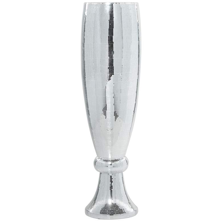 Image 2 Olympus Champagne Silver Mosaic Mirror 48"H Table/Floor Vase