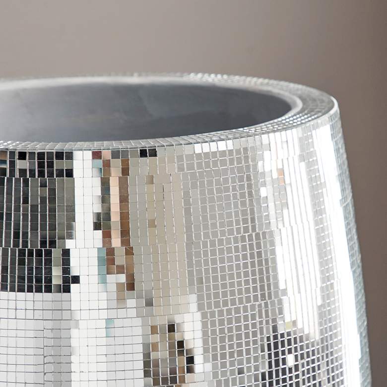 Image 3 Olympus Champagne Silver Mosaic Mirror 48"H Table/Floor Vase more views