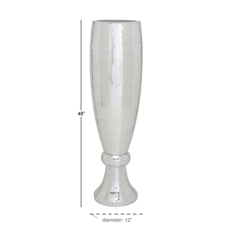 Image 6 Olympus Champagne Silver Mosaic Mirror 48"H Table/Floor Vase more views