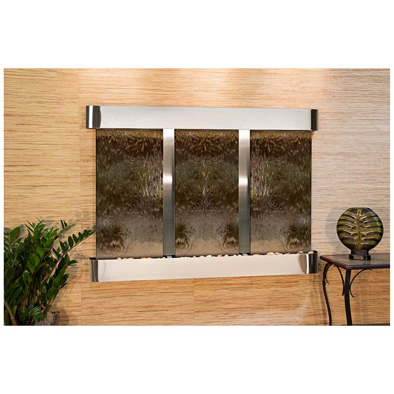 Image 1 Olympus Falls 54 inchH Bronze Mirror Round Indoor Wall Fountain