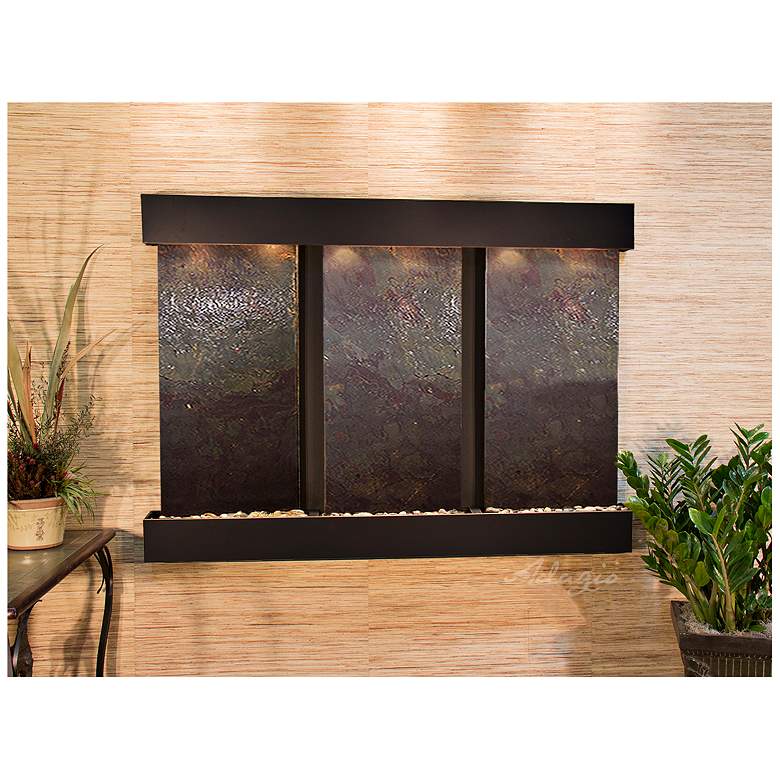 Image 1 Olympus Falls 54"H Featherstone Indoor Copper Wall Fountain