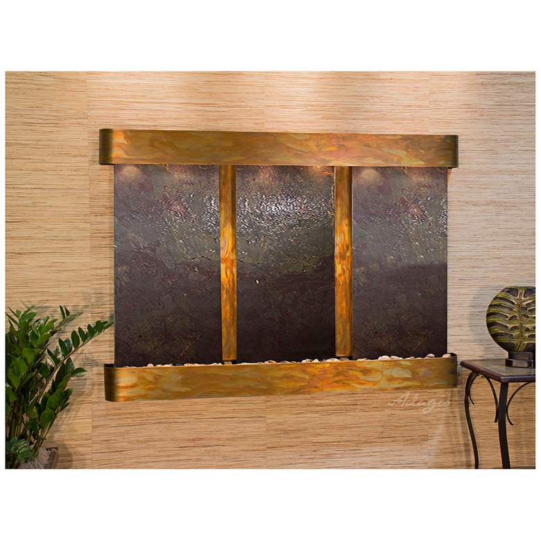 Image 1 Olympus Falls 54"H Round Rustic Featherstone Indoor Fountain