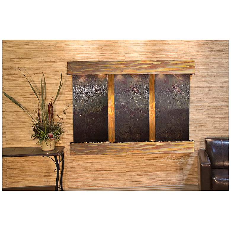 Image 1 Olympus Falls 54"H Rustic Featherstone Indoor Wall Fountain