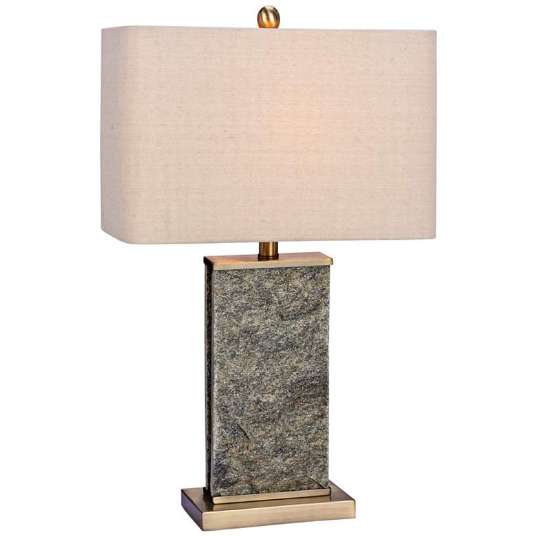 Image 1 Olympus Natural Stone and Antique Brass Table Lamp