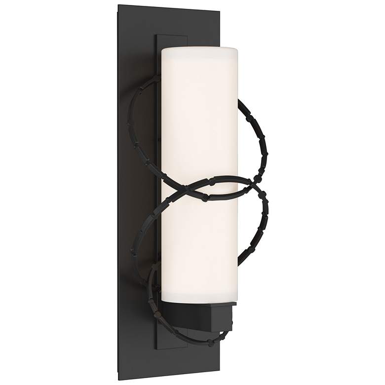 Image 1 Olympus Small Outdoor Sconce - Black Finish - Opal Glass