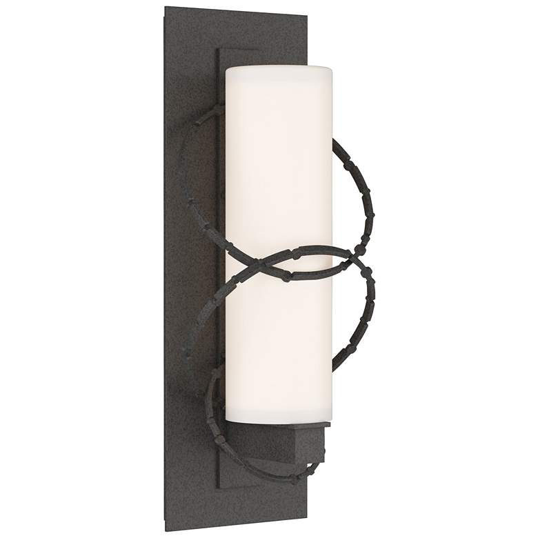 Image 1 Olympus Small Outdoor Sconce - Iron Finish - Opal Glass