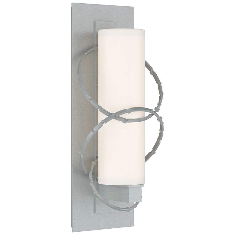Image 1 Olympus Small Outdoor Sconce - Steel Finish - Opal Glass