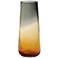 Ombre 12" High Small Tapered Gray and Amber Glass Vase