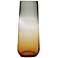 Ombre 15 3/4" High Medium Tapered Gray and Amber Glass Vase