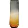 Ombre 19 1/2" High Large Tapered Gray and Amber Glass Vase