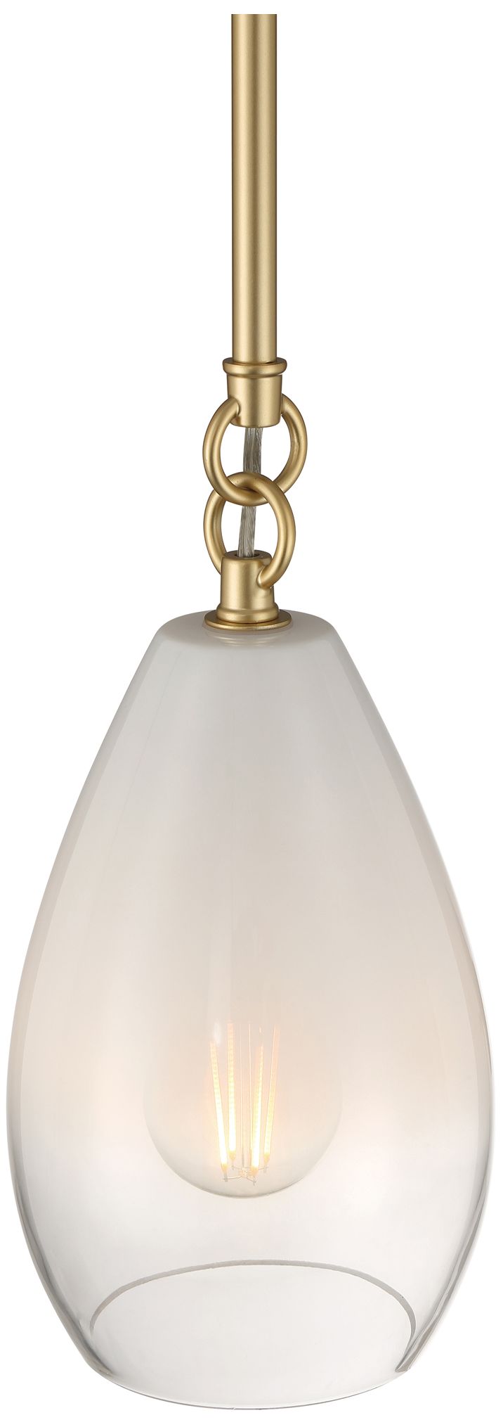 Image 2 Ombre 6" Wide Antique Brass Pendant more views