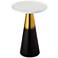Ombre Enamel 15 3/4" Wide White and Gold Round Side Table