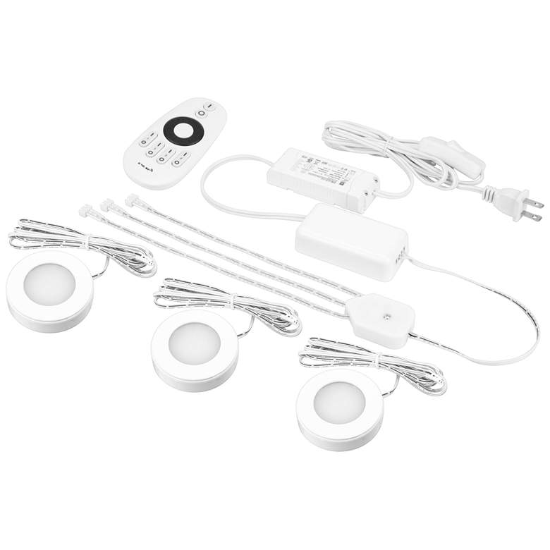 Image 1 Omni White Tunable LED Plug-In Puck Light Kit With Remote