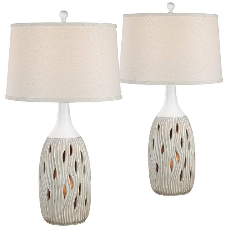 Image 1 Omura Modern Oyster Night Light Table Lamps Set of 2