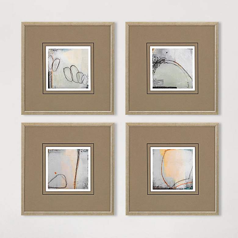 Image 2 On the Road I 15 inch Square 4-Piece Giclee Framed Wall Art Set