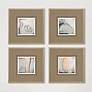 On the Road I 15" Square 4-Piece Giclee Framed Wall Art Set in scene