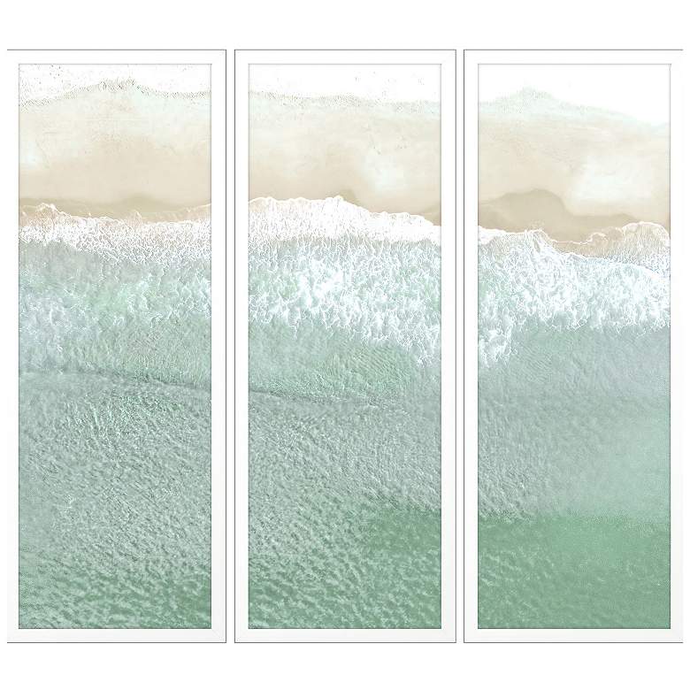Image 1 On the Shore 13"W x 37"H Framed Art Set of 3