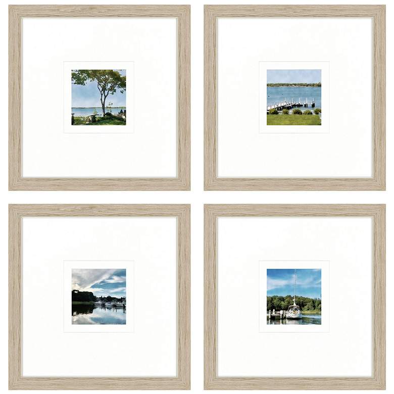 Image 1 On the Water 23"W x 23"H Framed Wall Art Set of 4