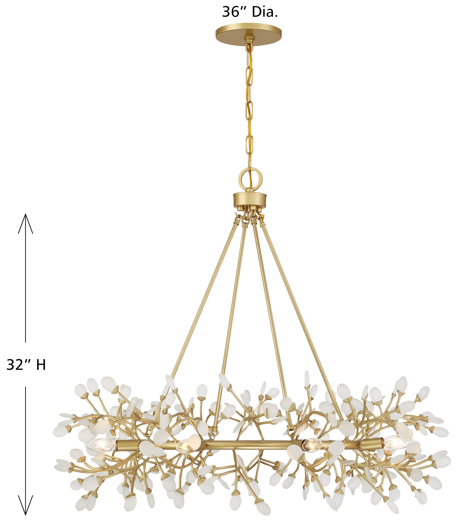 Once 8-Light Chandelier in Spun Gold by Breegan Jane