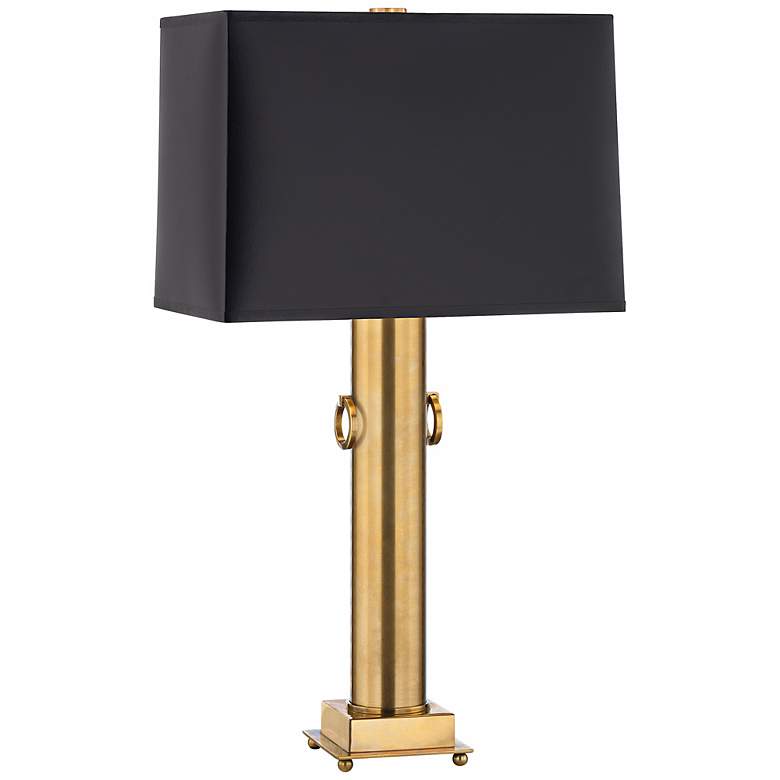 Image 1 Ondine 24 1/4" High Brass Black Parchment Shade Table Lamp