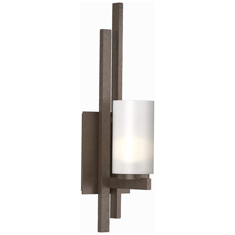 Image 1 Ondrian 1 Light Sconce - Bronze - Opal Glass - Left Orientation