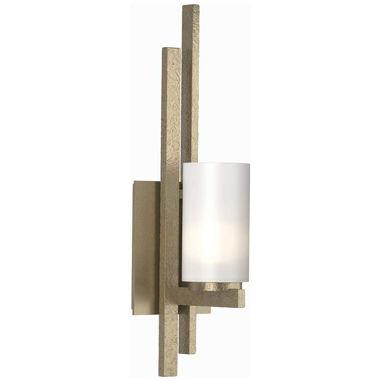 Image 1 Ondrian 1 Light Sconce - Gold - Opal Glass - Left Orientation