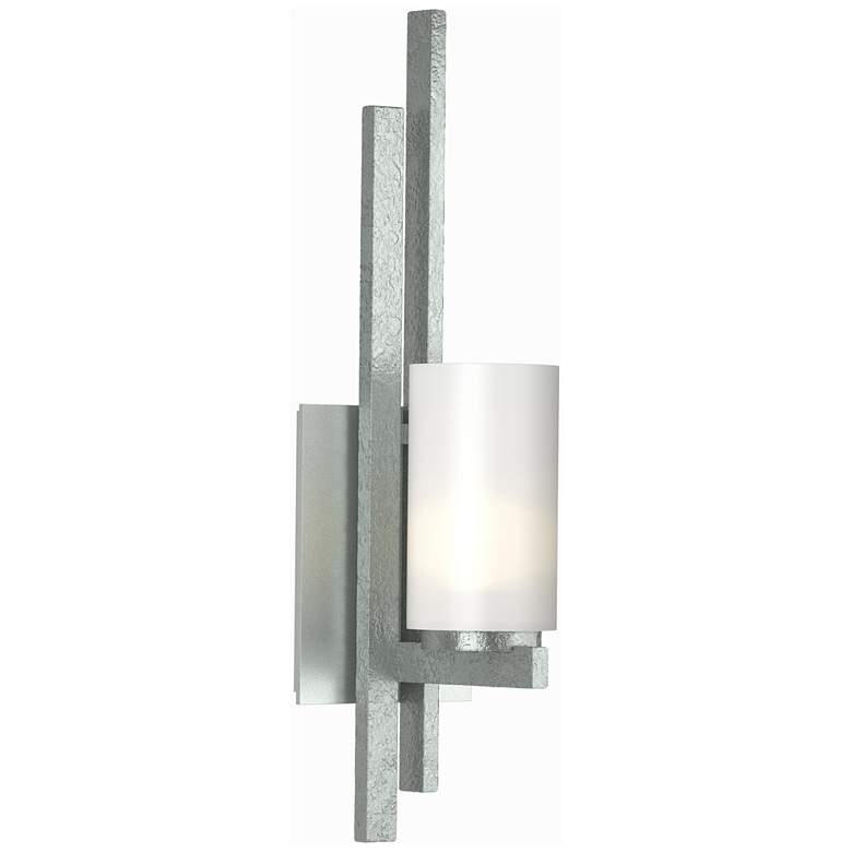 Image 1 Ondrian 1 Light Sconce - Platinum - Opal Glass - Left Orientation